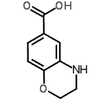 结构式 CAS# 918789-44-3, 3,4-二氢-2H-1,4-苯并恶嗪-6-羧酸