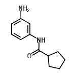 structure of CAS# 919800-19-4, N-(3-Aminophenyl)cyclopentanecarboxamide;MFCD09047167;N-(3-aminophenyl)cyclopentanecarboxamide