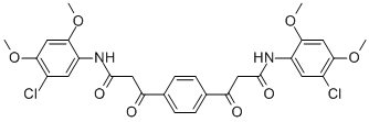 结构式 CAS# 92-21-7, alpha,alpha'-对苯二甲酰双-5-氯-2,4-二甲氧基乙酰苯胺