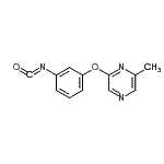 structure of CAS# 921938-94-5, 2-(3-Isocyanatophenoxy)-6-methylpyrazine;3-(6-methylpyrazin-2-yloxy)benzenisocyanate;3-[(6-Methylpyrazin-2-yl)oxy]phenyl isocyanate;3-[(6-Methylpyrazin-2-yl)oxy]phenyl isocyanate 97%