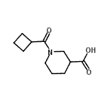 结构式 CAS# 926214-73-5, 1-(环丁基羰基)-3-哌啶羧酸