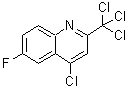 structure of CAS# 927800-47-3, 4-Chloro-6-fluoro-2-(trichloromethyl)quinoline;4-Chloro-6-fluoro-2-trichloromethylquinoline;Chlorofluorotrichloromethylquinoline;MFCD02684139