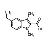 structure of CAS# 928707-70-4, 5-Ethyl-1,3-dimethyl-1H-indole-2-carboxylic acid;5-ethyl-1,3-dimethyl-1H-indole-2-carboxylicacid;5-ethyl-1,3-dimethylindole-2-carboxylic acid;MFCD09454901