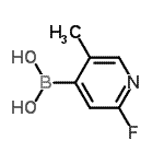 structure of CAS# 929194-41-2, (2-Fluoro-5-methyl-4-pyridinyl)boronic acid;2-Fluoro-5-methylpyridin-4-ylboronic acid;2-Fluoro-5-methylpyridine-4-boronic acid;MFCD11045052