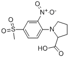 structure of CAS# 93001-20-8, 1-[4-(Methylsulfonyl)-2-Nitrophenyl]-Proline;4-(2-Carboxypyrrolidin-1-Yl)-3-Nitrophenyl Methyl Sulphone, 1-[4-(Methylsulphonyl)-2-Nitrophenyl]-DL-Proline;1-[4-(METHYLSULFONYL)-2-NITROPHENYL]PYRROLIDINE-2-CARBOXYLIC ACID;1-(4-Methylsulfonyl-4-Nitrophenyl)Pyrrolidine-2-Carboxylicacid