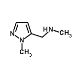 structure of CAS# 930111-04-9, N-Methyl-1-(1-methyl-1H-pyrazol-5-yl)methanamine;1-Methyl-5-[(methylamino)methyl]-1H-pyrazole;1-Methyl-5-[(methylamino)methyl]-1H-pyrazole 97%;1-Methyl-5-[(methylamino)methyl]pyrazole