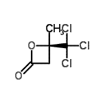 structure of CAS# 93239-42-0, (4R)-4-Methyl-4-(trichloromethyl)-2-oxetanone;- -3-HYDROXY-3-METHYL-4,4,4-TRICHLOROBUTYRICβ-LACTONE;(4R)-4-methyl-4-(trichloromethyl)oxetan-2-one;(R)-(+)-3-HYDROXY-3-METHYL-4,4,4-TRICHLOROBUTYRICβ-LACTONE