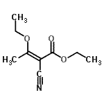 结构式 CAS# 932750-29-3, 乙基(2Z)-2-氰基-3-乙氧基-2-丁烯酸酯