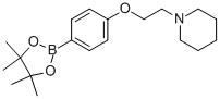 structure of CAS# 934586-49-9, 1-{2-[4-(4,4,5,5-Tetramethyl-[1,3,2]Dioxaborolan-2-Yl)-Phenoxy]-Ethyl}-Piperidine;4-(2-(Piperidin-1-Yl)Ethoxy)Phenylboronic Acid, Pinacol Ester