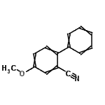 structure of CAS# 934691-48-2, 4-Methoxy-2-biphenylcarbonitrile;[1,1'-Biphenyl]-2-carbonitrile, 4-methoxy-;4-Methoxy-2-biphenylcarbonitril;4-Methoxy-2-biphenylcarbonitrile