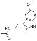 结构式 CAS# 93515-00-5, N-[2-(2-碘-5-甲氧基吲哚-3-基)乙基]乙酰胺