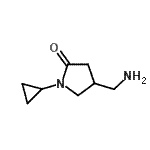 structure of CAS# 936940-46-4, 4-(Aminomethyl)-1-cyclopropyl-2-pyrrolidinone;4-(aminomethyl)-1-cyclopropylpyrrolidin-2-one;MFCD09055283