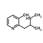 structure of CAS# 937638-36-3, N-Methyl-1-(3-methyl-2-pyridinyl)-2-propanamine;methyl[1-methyl-2-(3-methyl(2-pyridyl))ethyl]amine;methyl[1-methyl-2-(3-methylpyridin-2-yl)ethyl]amine;MFCD08572168