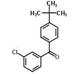 structure of CAS# 93977-28-7, (3-Chlorophenyl)[4-(2-methyl-2-propanyl)phenyl]methanone;4-tert-Butyl-3'-chlorobenzophenone;ZINC04242229
