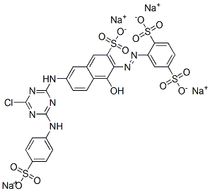 CAS#: 94042-75-8， Tetrasodium 2-[[6-[[4-Chloro-6-[(4-Sulphonatophenyl)Amino]-1,3,5-Triazin-2-Yl]Amino]-1-Hydroxy-3-Sulphonato-2-Naphthyl]Azo]Benzene-1,4-Disulphonate