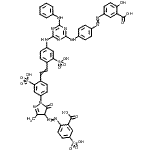 CAS#: 94159-09-8， 2-[(1-{4-[2-(4-{[4-Anilino-6-({4-[(3-carboxy-4-hydroxyphenyl)diazenyl]phenyl}amino)-1,3,5-triazin-2-yl]amino}-2-sulfophenyl)vinyl]-3-sulfophenyl}-3-methyl-5-oxo-4,5-dihydro-1H-pyrazol-4-yl)diazenyl]-5 -sulfobenzoic acid