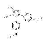 structure of CAS# 94556-80-6, 2-Amino-4,5-bis(4-methoxyphenyl)-3-furonitrile;2-AMINO-4<wbr>,5,6,7,8,<wbr>9-HEXAHYD<wbr>RO-CYCLOO<wbr>CTA[B]-TH<wbr>IOPHENE-3<wbr>-CARBOXYL<wbr>IC ACID M<wbr>ETHYL EST<wbr>ER;2-AMINO-45-BIS(4-METHOXYPHENYL)FURAN-3;3-furancarbonitrile, 2-amino-4,5-bis(4-methoxyphenyl)