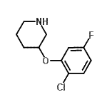structure of CAS# 946759-52-0, 3-(2-Chloro-5-fluorophenoxy)piperidine;3-(2-Chloro-5-fluorophenoxy)piperidine;MFCD08687324