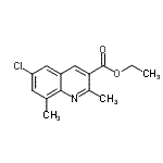 结构式 CAS# 948289-32-5, 乙基6-氯-2,8-二甲基-3-喹啉羧酸酯