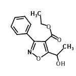 structure of CAS# 95104-45-3, Ethyl 5-(1-hydroxyethyl)-3-phenyl-1,2-oxazole-4-carboxylate;ethyl 5-(1-hydroxyethyl)-3-phenyl-1,2-oxazole-4-carboxylate;Ethyl 5-(1-hydroxyethyl)-3-phenylisoxazole-4-carboxylate;ethyl 5-(hydroxyethyl)-3-phenylisoxazole-4-carboxylate