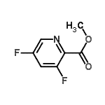 structure of CAS# 955885-64-0, Methyl 3,5-difluoro-2-pyridinecarboxylate;3,5-Difluoro-2-(methoxycarbonyl)pyridine;Methyl 3,5-difluoro-2-pyridinecarboxylate;Methyl 3,5-difluoropicolinate