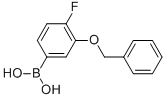 structure of CAS# 957034-74-1, B-[4-Fluoro-3-(Phenylmethoxy)Phenyl]-Boronic Acid;3-(Benzyloxy)-4-Fluorophenylboronic Acid;3-Benzyloxy-4-Fluorophenylboronic Acid