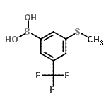 structure of CAS# 957120-83-1, [3-(Methylsulfanyl)-5-(trifluoromethyl)phenyl]boronic acid;3-(Methylthio)-5-(trifluoromethyl)benzeneboronic acid;3-(Methylthio)-5-(trifluoromethyl)benzeneboronic acid 98%;3-(Methylthio)-5-(trifluoromethyl)phenylboronic acid