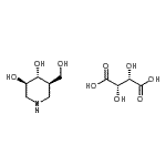 结构式 CAS# 957230-65-8, (2S,3S)-2,3-二羟基琥珀酸-(3R,4R,5R)-5-(羟基甲基)-3,4-哌啶二醇(1:1)