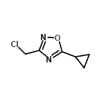 structure of CAS# 959237-80-0, 3-(Chloromethyl)-5-cyclopropyl-1,2,4-oxadiazole;1,2,4-oxadiazole, 3-(chloromethyl)-5-cyclopropyl-;3-(chloromethyl)-5-cyclopropyl-1,2,4-oxadiazole;MFCD09864335
