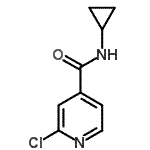structure of CAS# 959241-13-5, 2-Chloro-N-cyclopropylisonicotinamide;(2-chloro(4-pyridyl))-N-cyclopropylcarboxamide;2-Chloro-N-cyclopropylisonicotinamide;MFCD09864587
