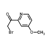 structure of CAS# 96718-53-5, 2-Bromo-1-(4-methoxy-2-pyridinyl)ethanone;2-Bromo-1-(4-methoxypyridin-2-yl)ethanone;MFCD10697663