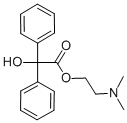 structure of CAS# 968-46-7, 2-(Dimethylamino)ethyl phenylglycolate;2-Dimethylaminoethyl 2-Hydroxy-2,2-Diphenyl-Acetate Hydrochloride;2-Hydroxy-2,2-Diphenylacetic Acid 2-Dimethylaminoethyl Ester Hydrochloride;2-Hydroxy-2,2-Diphenyl-Acetic Acid 2-Dimethylaminoethyl Ester Hydrochloride