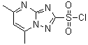 structure of CAS# 98169-74-5, 5,7-Dimethyl[1,2,4]triazolo[1,5-a]pyrimidine-2-sulfonyl chloride;(5,7-dime<wbr>thyl(8-hy<wbr>dro-1,2,4<wbr>-triazolo<wbr>[1,5-a]py<wbr>rimidin-2<wbr>-yl))chlo<wbr>rosulfone;[1,2,4]tr<wbr>iazolo[1,<wbr>5-a]pyrim<wbr>idine-2-s<wbr>ulfonyl c<wbr>hloride, <wbr>5,7-dimet<wbr>hyl-;4,6-Dimet<wbr>hyl-1,2,4<wbr>-triazolo<wbr>[1,5-a]py<wbr>rimidine-<wbr>2-sulphon<wbr>yl chlori<wbr>de