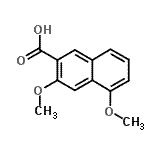 structure of CAS# 98410-68-5, 3,5-Dimethoxy-2-naphthoic acid;3,5-DIMETHOXY-2-NAPHTHOICACID;3,5-dimethoxynaphthalene-2-carboxylic acid;35-DIMETHOXY-2-NAPHTHOICACID97