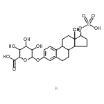structure of CAS# 99156-45-3, 1,3,5[10]-Estratriene-3,17beta-Diol 3-Glucuronide 17-Sulfate Dipotassium Salt;Î’-ESTRAD<wbr>IOL 3-(Î’<wbr>-D-GLUCUR<wbr>ONIDE) 17<wbr>-SULFATE <wbr>DIPOTASSI<wbr>UM SALT