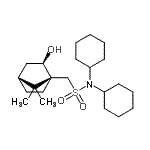 structure of CAS# 99295-72-4, N,N-Dicyclohexyl-1-[(1S,2R,4R)-2-hydroxy-7,7-dimethylbicyclo[2.2.1]hept-1-yl]methanesulfonamide;(-)-N,N-DICYCLOHEXYL-(1S)-ISOBORNEOL-10- SULFONAMIDE;(+)-N,N-DICYCLOHEXYL-(1R)-ISOBORNEOL-10-SULFONAMIDE;(1R)-10-(N,N-Dicyclohexylsulfamoyl)isoborneol