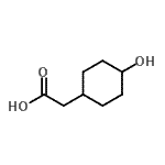 structure of CAS# 99799-09-4, (4-Hydroxycyclohexyl)acetic acid;2-(4-Hydroxycyclohexyl)acetic acid;trans-2-(4-Hydroxycyclohexyl)acetic acid;trans-4-Hydroxycyclohexylacetic acid