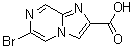 结构式 CAS# 1000018-56-3, 6-溴-咪唑并[1,2-a]吡嗪-2-羧酸