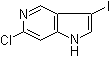结构式 CAS# 1000341-55-8, 6-氯-3-碘-1H-吡咯并[3,2-c]吡啶