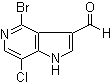 结构式 CAS# 1000341-99-0, 4-溴-7-氯-1H-吡咯并[3,2-c]吡啶-3-甲醛