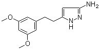 structure of CAS# 1000895-53-3, 5-[2-(3,5-Dimethoxyphenyl)ethyl]-1H-pyrazol-3-amine