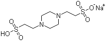 结构式 CAS# 10010-67-0, 哌嗪-1,4-二乙磺酸单钠盐