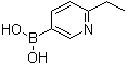 结构式 CAS# 1001907-69-2, B-(6-乙基-3-吡啶基)硼酸