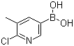 结构式 CAS# 1003043-40-0, 6-氯-5-甲基吡啶-3-硼酸