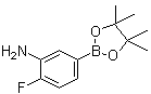 structure of CAS# 1003575-43-6, 3-Amino-4-fluorophenylboronic acid pinacol ester;2-Fluoro-5-(4,4,5,5-tetramethyl-1,3,2-dioxaborolan-2-yl)aniline