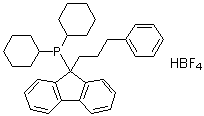结构式 CAS# 1007311-95-6, 二环己基[9-(3-苯基丙基)-9H-芴-9-基]膦四氟硼酸盐
