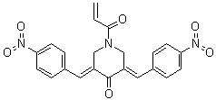 structure of CAS# 1009817-63-3, (3E,5E)-3,5-Bis[(4-nitrophenyl)methylene]-1-(1-oxo-2-propen-1-yl)-4-piperidinone