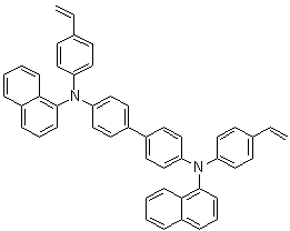 结构式 CAS# 1010396-31-2, N4,N4'-二(4-乙烯基苯基)-N4,N4'-二-1-萘基联苯-4,4'-二胺