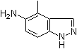 结构式 CAS# 101257-89-0, 4-甲基-1H-吲唑-5-胺