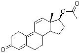 structure of CAS# 10161-34-9, Trenbolone acetate;Revalor-H; 17beta-Hydroxyestra-4,9,11-trien-3-one 17-acetate